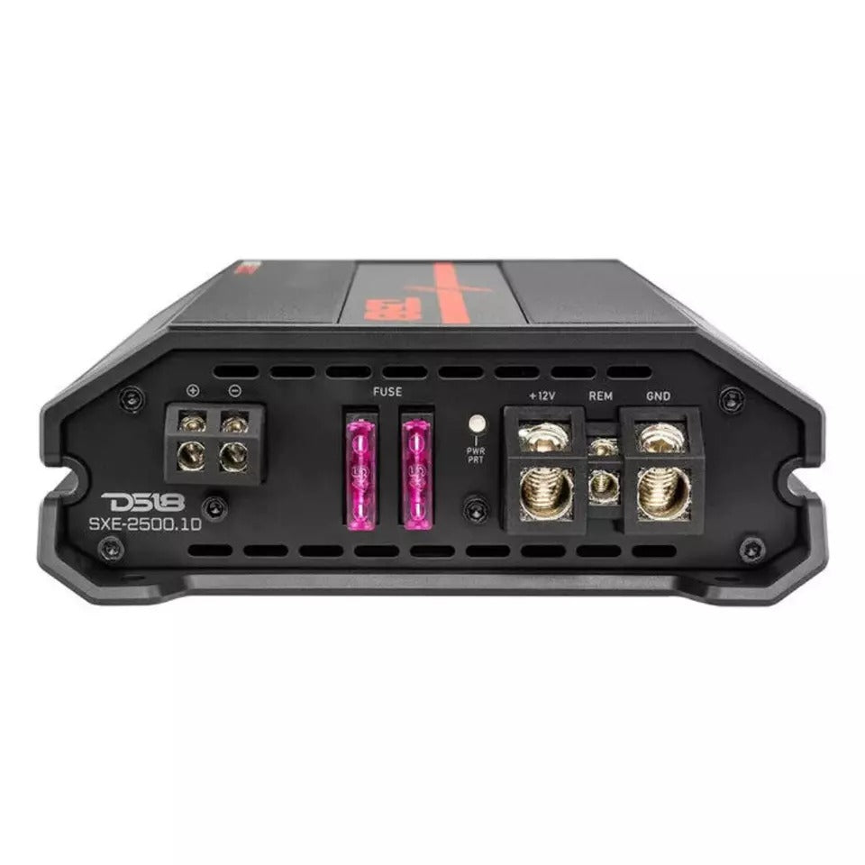 DS18 SXE-2500.1D/BK 1-CH Monoblock 2500W Peak Class-D Car Compact Amplifier