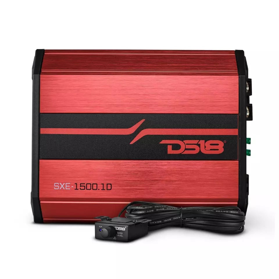 DS18 SXE-2500.1D/RD 1-CH Monoblock 2500W Peak Class-D Car Compact Amplifier