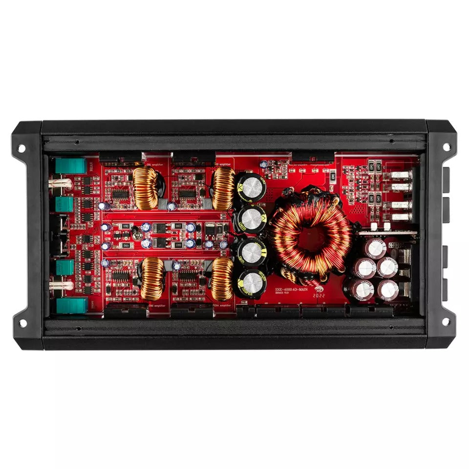 DS18 SXE-4000.4D/BK 4000W Max 4-Channel Class-D Full-Range Car Amplifier - Black