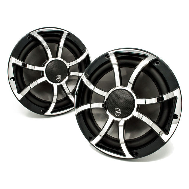 Wet Sounds REVO 10CX XS-B-SS Black & Stainless XS Grill 10 Inch Marine High Performance LED Coaxial Speakers (pair)