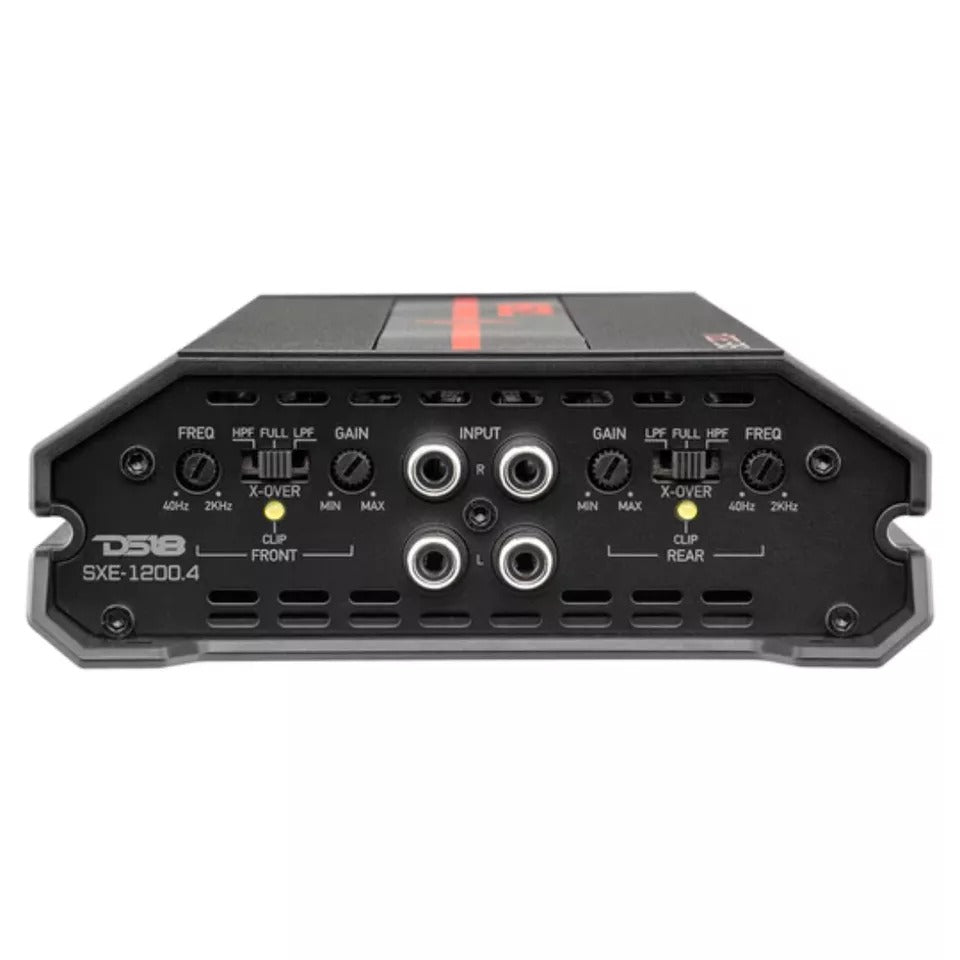 DS18 SXE-1200.4/BK 1200W Peak 4-Channel Class-A/B Full-Range Car Audio Amplifier